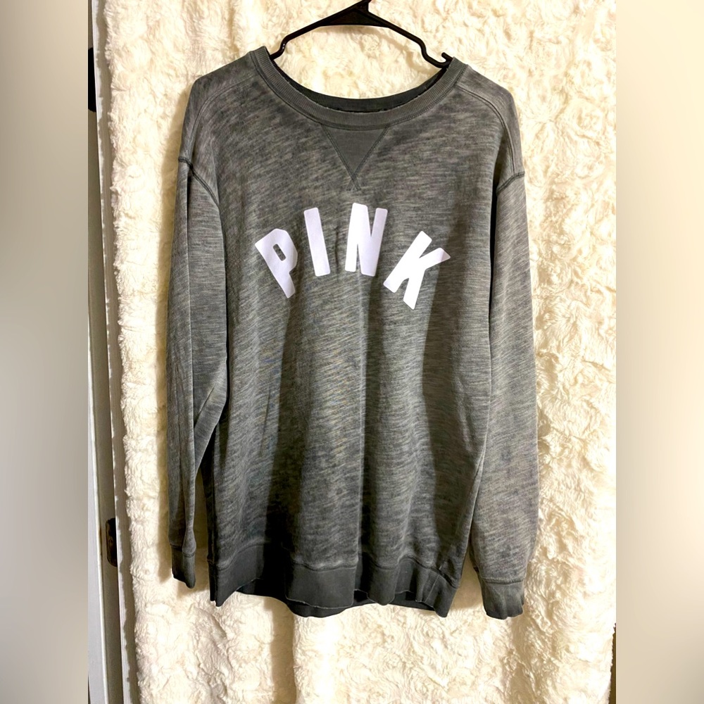 Sweatshirt-Victoria Secret PINK Size M Gray